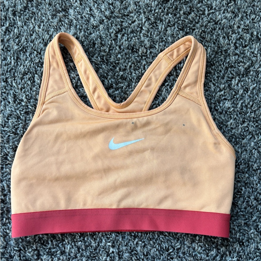 Nike peach and Red Sports Bra Seamless Design